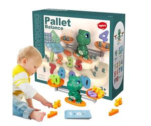 Dinosaur Math Balance Toy,Educational Math Game,Counting Balance Scale Toys - for Preschooler Kindergarten Boys Girls Home School Playroom Homeschooling Family Nights Summer Camp Group Activity