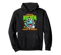 Dinosaur Mayhem Funny Always In Trouble Pullover Hoodie