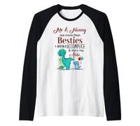 Dinosaur Me and Nanny are More Than Besties She is My Alibi Raglan Baseball Tee
