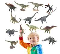 Dinosaur Model Kit - Miniature Dinosaur Figures, 12pcs Tyrannosaurus Rex Stegosaurus Velociraptor Pteranodon Therizinosaurus Tripod | Realistic Toys for Kids Dinosaaur
