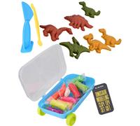 Dinosaur Modelling Dough Set With Moulds Arts Crafts Carry Case