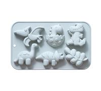 Dinosaur Mold, 6 Cavity Cute Different Dinosaur Silicone Molds - Cute Dinosaur Molds for Cartoon Dino, Dinosaur Cake Decor, Dinosaur Silicone Candy Mold for Chocolate,