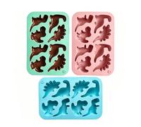 Dinosaur Molds Silicone | 8 Cavity Non-Stick Dinosaur Mould - Animal Silicone Moulds - for Cake Decorations Biscuits Ice Cubes Snacks Kitchen Classroom Holiday Birthday Party