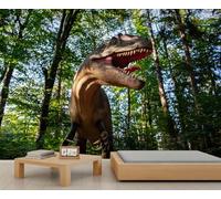 Dinosaur Mural Green Forest Dinosaur Mural for Living Room Custom Size Wall Murals Cartoon Animal Children's Bedroom Wallpaper Hd Printing Wallpaper 150 x 100 cm
