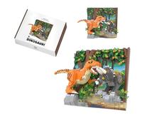 Dinosaur Mural Micro Building Set, Tyrannosaurus Rex & Prehistoric Dinosaur Mini Bricks Jungle, Dino Series Animals 3D Mural Decor for Desktop Wall Toy, Ideas Gifts for Teens & Adults(5200Pcs)