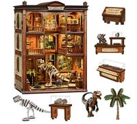 Dinosaur Museum Book Nook Kit for Adults, 3D Puzzle Bookshelf Decor