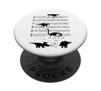 Dinosaur music Dinosaurs Music Note Clef Musician PopSockets Adhesive PopGrip