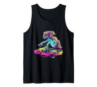Dinosaur Music DJ Dance Club Turntable DJ Dinosaur DJ Dino Tank Top