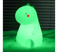 Dinosaur Night Light for Kids, Cute 7 Colour Changing LED Portable Animal Silicone Lights Rechargeable Battery Lights with Touch Sensor, Night Lights Best Gifts for Baby, Kids,Teenagers Bedroom,Green