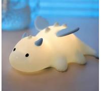 Dinosaur Night Light for Kids, Magnetic Baby Night Lights Plug Into Wall, Silicone Night Lamp Rechargeable, Night Light for Breastfeeding, 3 Dimming with 7 Colors Touch Lamp for Nursery Decor (Blue)