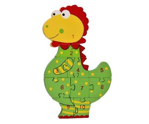 Dinosaur Number Wooden Educational Jigsaw Puzzle for Toddlers Children 1-3 NEW