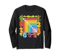 Dinosaur Numbers for Math Lover a Dino Multiplication Square Long Sleeve T-Shirt