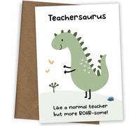 Dinosaur Nursery Teacher Thank You Card for School Staff - Teachersaurus - A Thank You Nursery Teacher Card for Him or Her to say Thanks