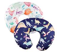Dinosaur Nursing Pillow Cover Set for Baby Boys or Girls, 2Pack Twins Breastfeeding Pillow Slipcover Cushion Cover, Soft Fabric Fits Snug On Infant,Fits for Nursing Pillow Newborn