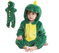 Dinosaur Onesie Toddler, Baby Animal Costume for 18-24 Months Kids Cartoon Hooded Baby Costumes Flannel Winter Warm Zipper Cute Unisex Infant Costume for Sleep Cosplay L