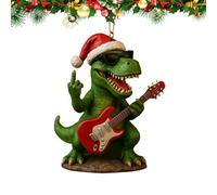 Dinosaur Ornaments for Christmas Tree,Resin Rock Themed T-Rex Seasonal Decoration,Festival Tree Pendants - for Home Decorators Festival Planners Living Room Bedroom Office Wall Mantel Garden Backyard