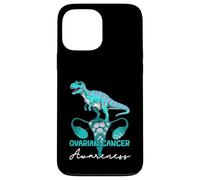 Dinosaur Ovarian Cancer Awareness Teal Ribbon Dinosaur T-rex Case for iPhone 13 Pro Max