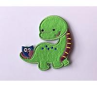 Dinosaur Owl Iron on Sew on Embroidered Badge Applique Motif Patch