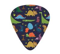 Dinosaur Palm Leaf Print Guitar Pick for Men Women Triangle Instrument Accessories Plectrums(12pcs One sided)