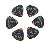 Dinosaur Palm Leaf print Guitar Picks, 12PCS Premium Celluloid Guitar Pick Medium for Acoustic Guitar, Electric Guitar, Bass