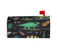 Dinosaur Palm Leaf Print Mailbox Cover Waterproof Post Box Cover Magnetic Post Letter Box Covers For Courtyard Garden Yard Fence Decor25.5x21 In