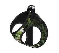 Dinosaur Palm Leaf Print Pet Leash Vest Reflective Adjustable Soft Mesh Vest Breathable For Daily Walks