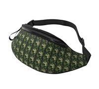 Dinosaur Palm Leaf Print Unisex Pack Waist Bag Adjustable Lightweight Travel Accessory Purse Outdoor Gear