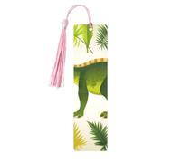 Dinosaur Palm Leaf Printed Metal Bookmarks S - Pink Lightweight Aluminium Book Marker for Books, Journals & Gifts, Ideal Book Lovers, Holiday Decor & Crafts