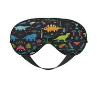 Dinosaur Palm Leaf Printing Double Side Soft Eye Mask Reversible Design, Adjustable for Snug Fit, Blocks Light Eye Mask