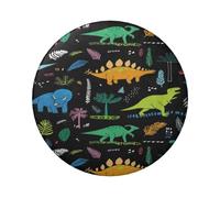 Dinosaur Palm Leaf Round Badge - Durable Tin Plate Design With Full Front Print, Perfect For Custom Gifts And Apparel Decoration