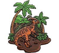 Dinosaur Palm Trees Patch Embroidered Badge Iron Sew On T Shirt Jeans Bag Crafts