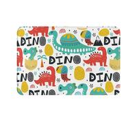 Dinosaur & Palms Barrier Mat Washable Bathroom Rug Heavy Duty Bathmat For Front Back Door Entrance Shower 40X60Cm