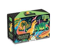 Mudpuppy Dinosaur Park - 100 Piece Glow in The Dark Jigsaw Puzzle with A Bold Scene of Marvelous Dinosaurs and Hidden Dino Skeleton Details in The Dark