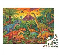Dinosaur Park Jigsaw Puzzles 1000Pc Recyclable Material Jurassic Period Senior Puzzles Impossible Hard Difficult Challenging Educational Game for Men 52x38cm/1000pcs
