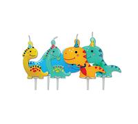 Dinosaur Party Birthday Candles for Cakes, Multicolour, Celebration Cake Topper Decoration, 7.3 Centimeters, Pack of 5 - Anniversary House (AHC223)
