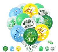 Dinosaur Party & Birthday Decorations, 30x30cm Dinosaur Balloons, 5m Ribbon