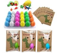 Dinosaur Party Favors, Funny Mini Dino Egg Hatching Card Bulk, Novelty Grow in Water Dino Eggs with Dino Inside, Dinosaur Birthday Party Supplies, Halloween Goodie Bag Stuffers