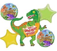 Dinosaur Party Supplies 5pc Have a Dino-Mite Birthday Holographic Balloon Bouquet Decorations