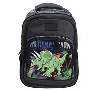 Dinosaur Pattern Backpack for Teenagers and Children, Lightweight School Book Bag with Adjustable Shoulder Straps, Breathable Cloth Backpack for Elementary Middle School Students, (dark gray/black)