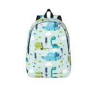 Dinosaur Pattern Canvas Backpack, Laptop Travel Bag, Water Protection and Ergonomic Straps for College Business Work, Black, S