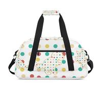 Dinosaur Pattern Decor Gym Bag Sports Duffle Bag Weekend Sleepover Duffel Bags Small Travel Tote for Overnight Workout Gymnastics Dance Ballet, Dinosaur Pattern Decor, 18.9 x 8.7 x 10.6 in, Duffel