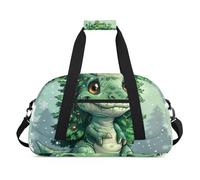 Dinosaur Pattern Decor Gym Bag Sports Duffle Bag Weekend Sleepover Duffel Bags Small Travel Tote for Overnight Workout Gymnastics Dance Ballet, Dinosaurs Animal Design, 18.9 x 8.7 x 10.6 in, Duffel