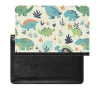 Dinosaur Pattern Passport Holder Passport Cover Protector Essentials with Credit Card Slots for Women Men