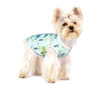 Dinosaur Pattern Print Adorable Cotton Small Dog Clothes Pet Shirt, Soft Breathable Sleeveless Tank Top For Puppy, Cats And Chihuahua