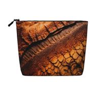 Dinosaur Pattern Print Cosmetic Bag for Women,Faux Linen Makeup Bag Large Capacity,Perfect for Travel Daily Use