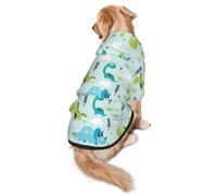 Dinosaur Pattern Print Dog Hoodie For Medium To Large Dogs, Warm, Soft, Breathable Sweatshirt, Easy To Wear Jumper For Winter And Fall, Pet Coat Pullover