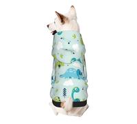 Dinosaur Pattern Print Dog Hoodie For Small Dogs, Warm, Soft, And Breathable Sweatshirt, Easy To Wear Jumper, Pet Winter Weather Coat Pullover