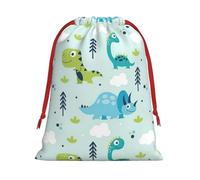 Dinosaur Pattern Print Drawstring Gift Decor Bag Reusable Birthday Wedding Anniversaries Daily Storage