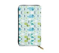 Dinosaur pattern Print Leather Long Clutch Wallet â€“ Fashionable Personalized Wallet, Multiple Card Slots, Gift Ready, Black, One Size