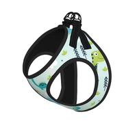 Dinosaur Pattern Print Pet Leash Vest Soft Adjustable Step in Puppy Vest Outdoor Walking with Leash